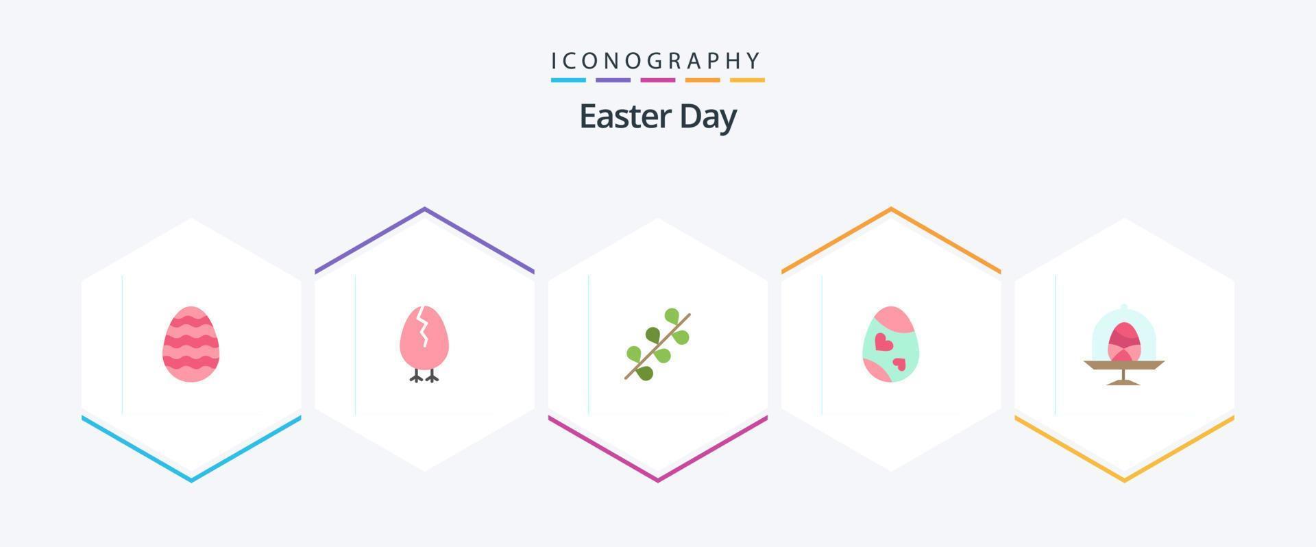 Pasen 25 vlak icoon pak inclusief schijf. ei. katje. Pasen. vogel vector