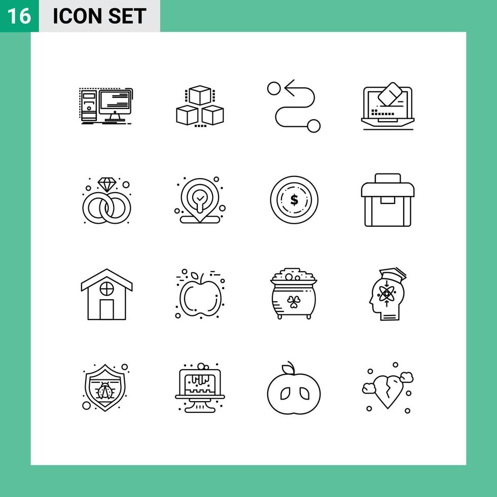 16 gebruiker koppel schets pak van modern tekens en symbolen van Cadeau scherm scheren gereedschap laptop bewerkbare vector ontwerp elementen