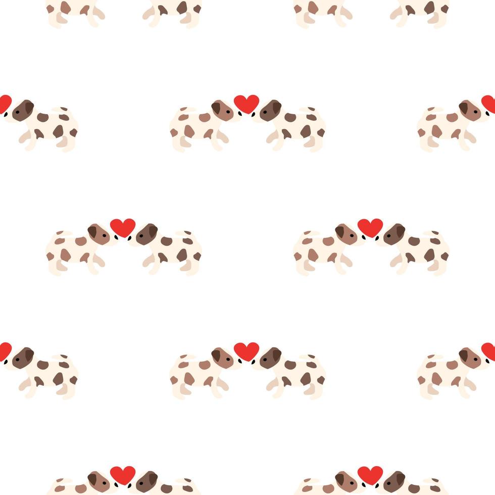 schattige honden jack russell terrier. fanatieke dieren. vector hand getekende naadloze patroon. perfect voor baby, kinderkleding, printontwerp, textiel. witte achtergrond.