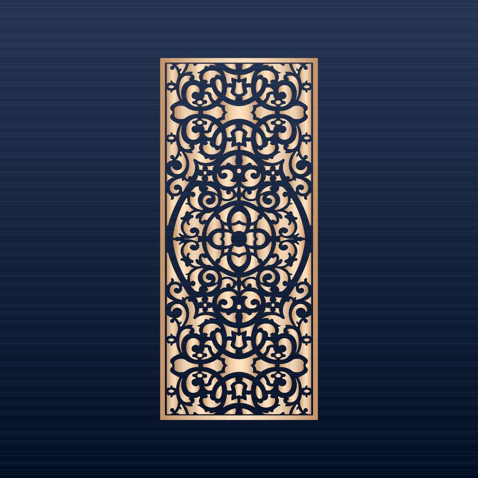 cnc het dossier- jali ontwerp voor cnc router en laser snijdend vector - laser besnoeiing decoratief paneel reeks met kant patroon plein Sjablonen - vector abstract meetkundig Islamitisch achtergrond decoratief Arabisch goud