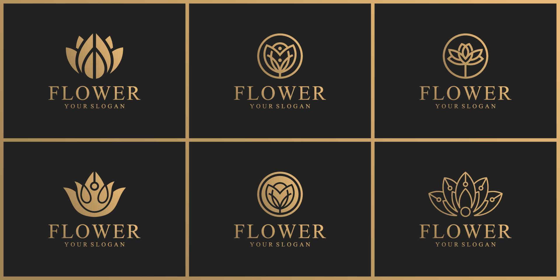 verzameling van natuurlijk bloem logos vector