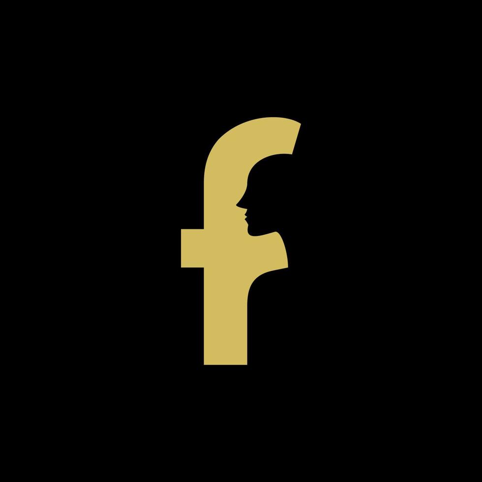 brief f luxe schoonheid gezicht logo ontwerp vector