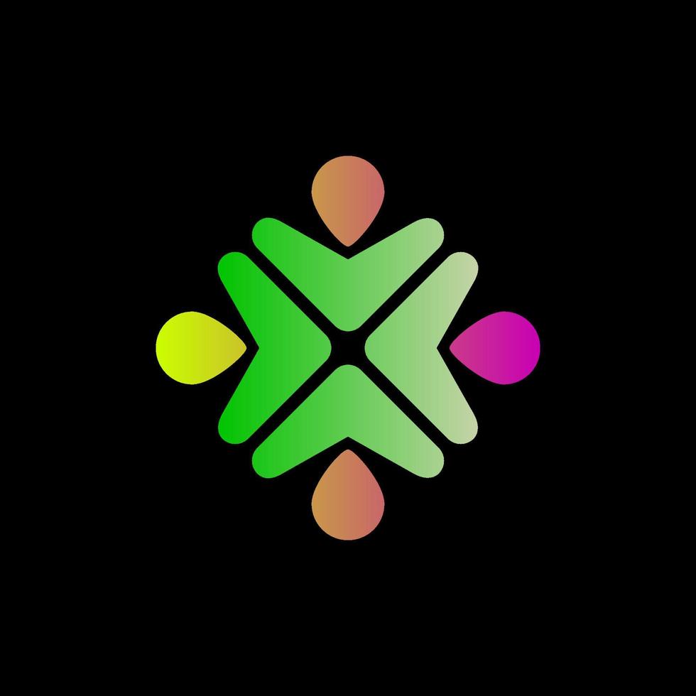 abstract menselijk menigte samenwerking samen eenheid logo vector