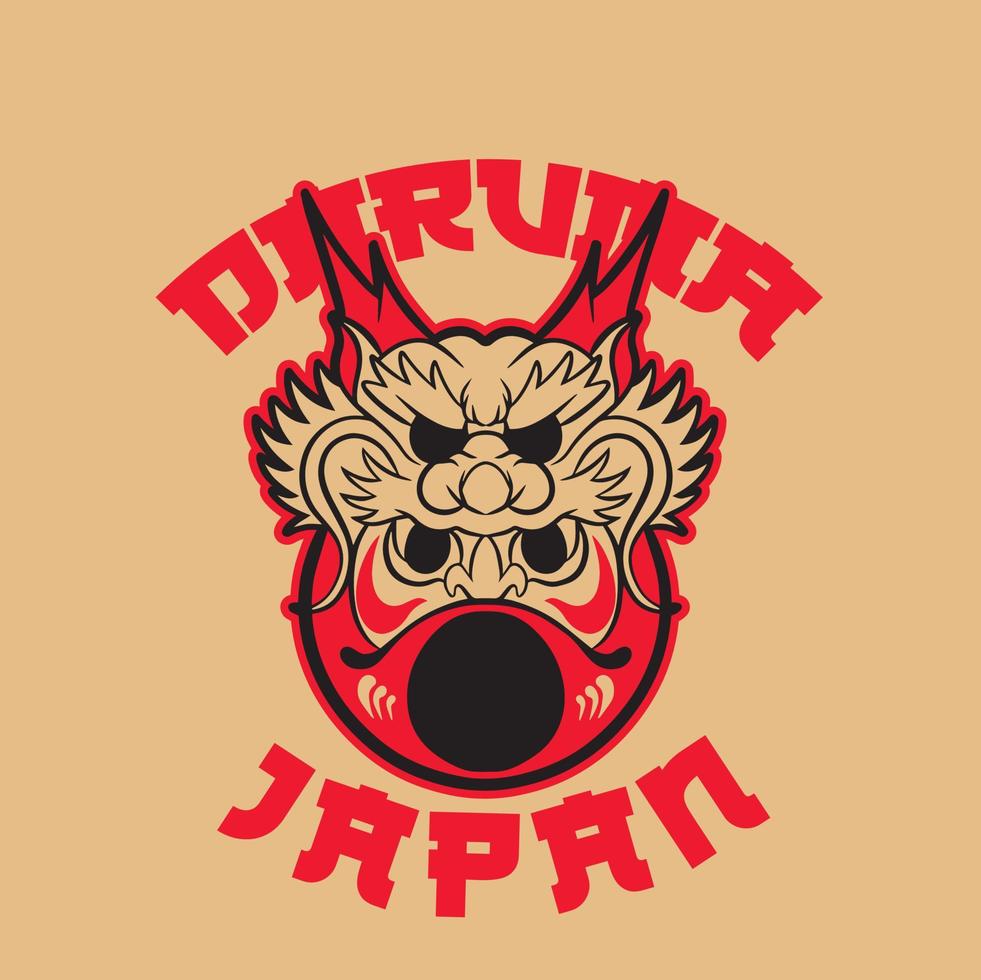 Japan symbool Daruma pop vector illustratie