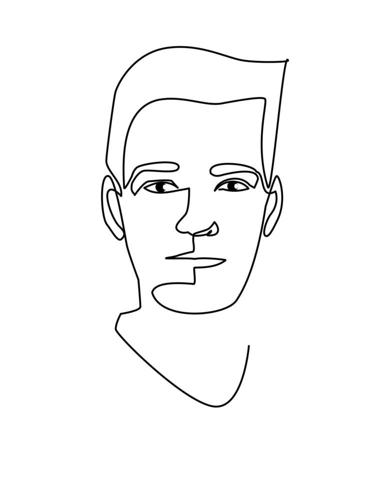 single lijn tekening van een Mens. hand- getrokken stijl ontwerp lijn kunst. mensen in portret vector