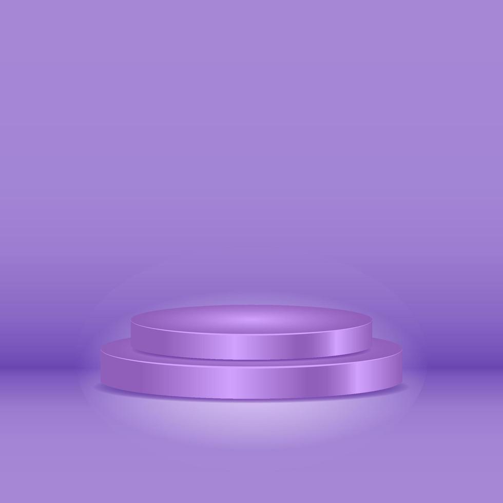 Purper cilinder podium. 3d, gemakkelijk, modern, minimaal en elegant concept. gebruikt voor voetstuk, Product Scherm en stadium vitrine vector