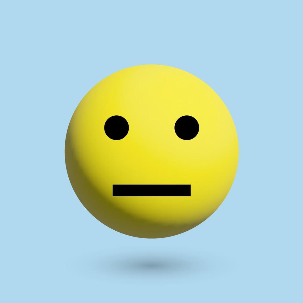 3d neutrale emotie, vector. vector