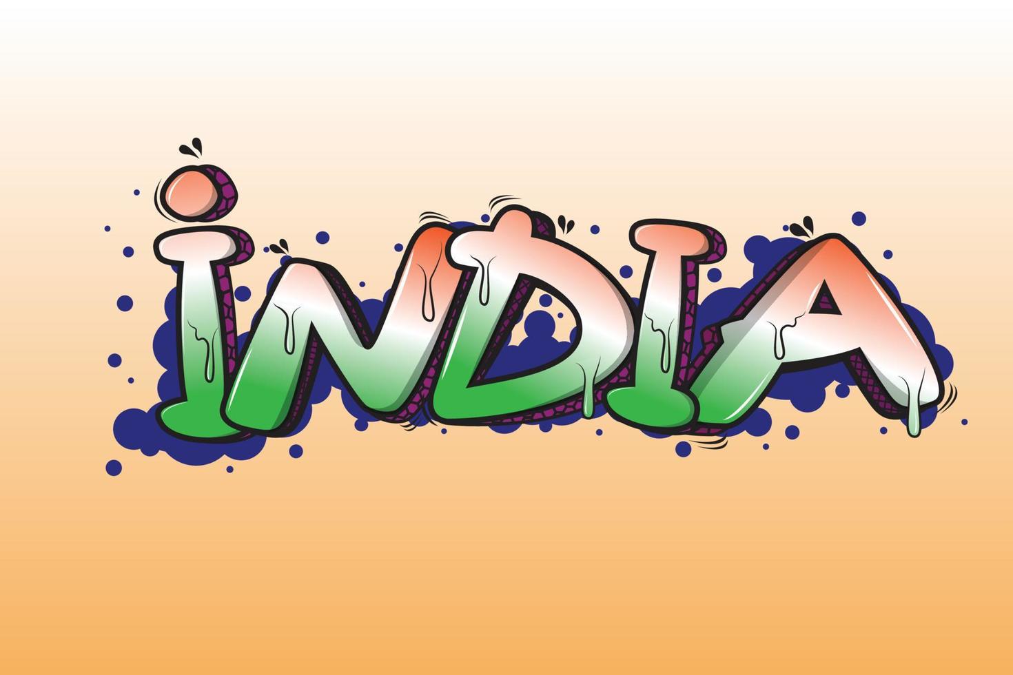 Indië in graffiti stijl premie vector illustratie