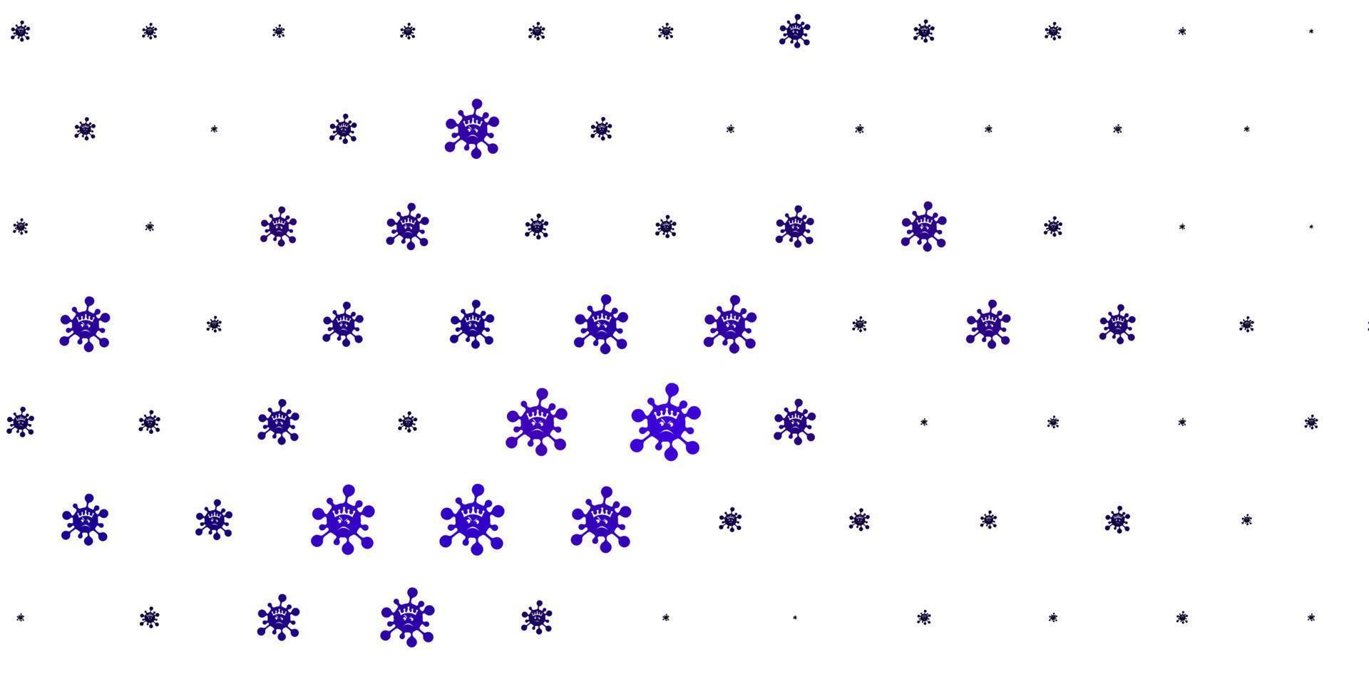 lichtpaarse vector achtergrond met covid-19 symbolen.