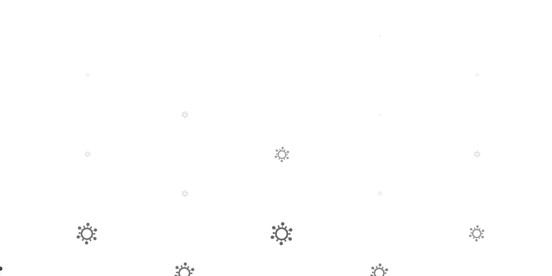 lichtgrijze vector achtergrond met covid-19 symbolen.