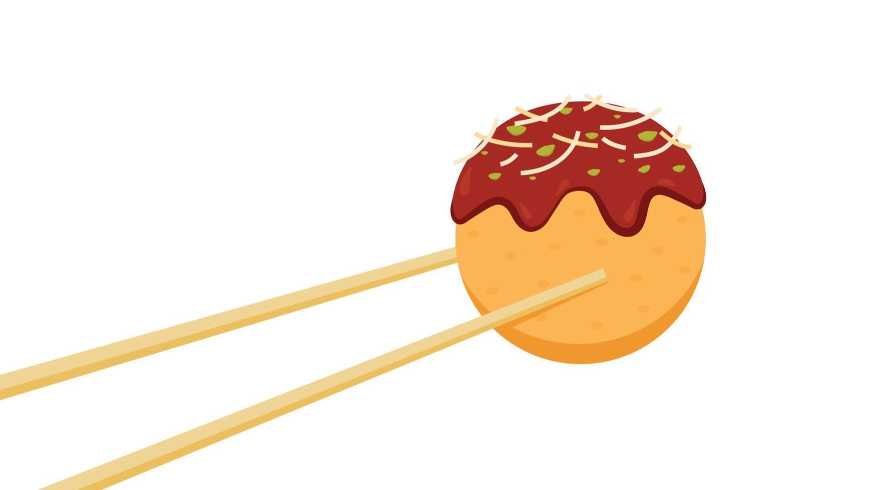 takoyaki vector. takoyaki Aan wit achtergrond. vrij ruimte voor tekst. vector