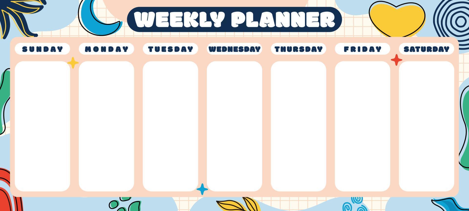 leuke weekplanner vector