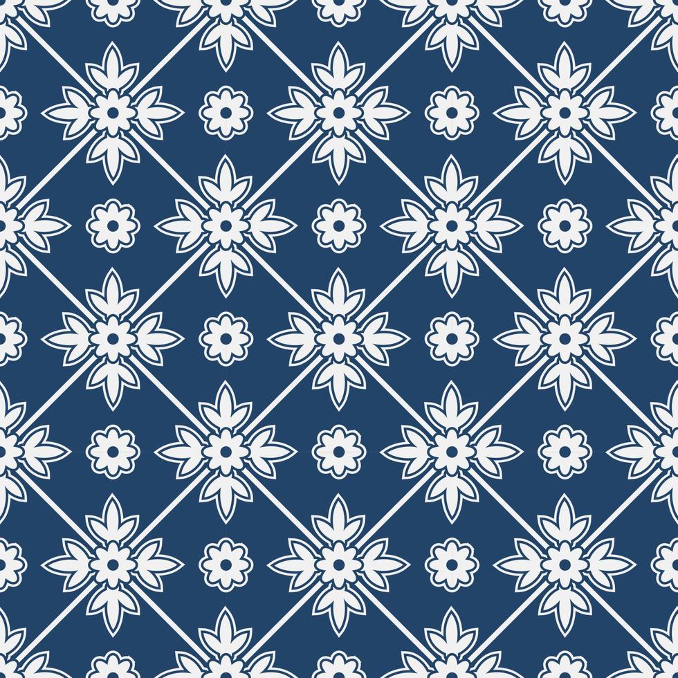 blauw en wit Delft patroon vector