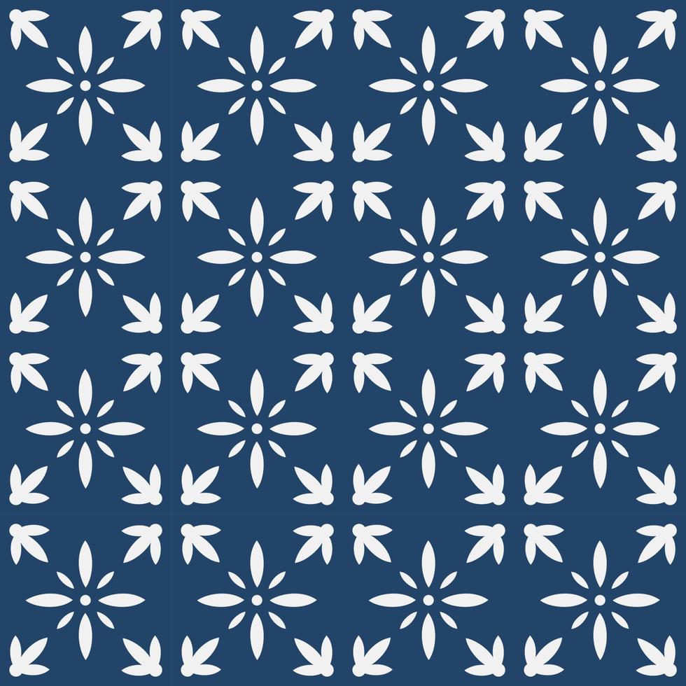 blauw en wit wijnoogst Delft patroon vector