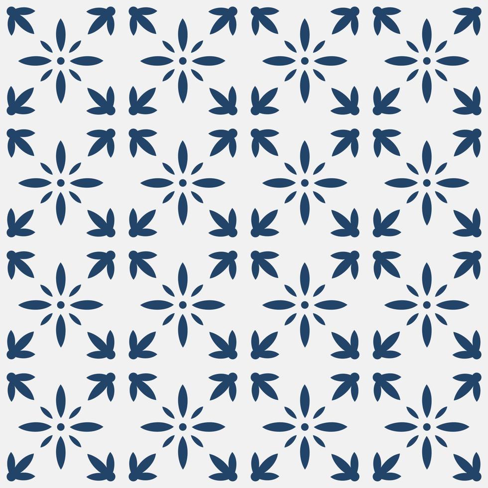 blauw en wit wijnoogst Delft patroon vector