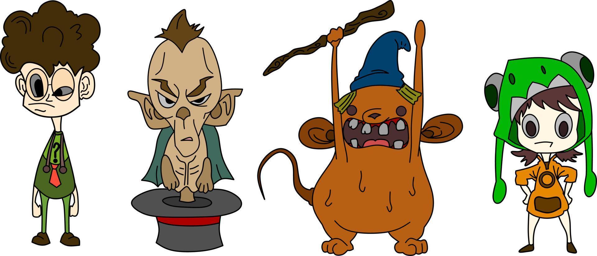 set tekenfilmmonsters vector