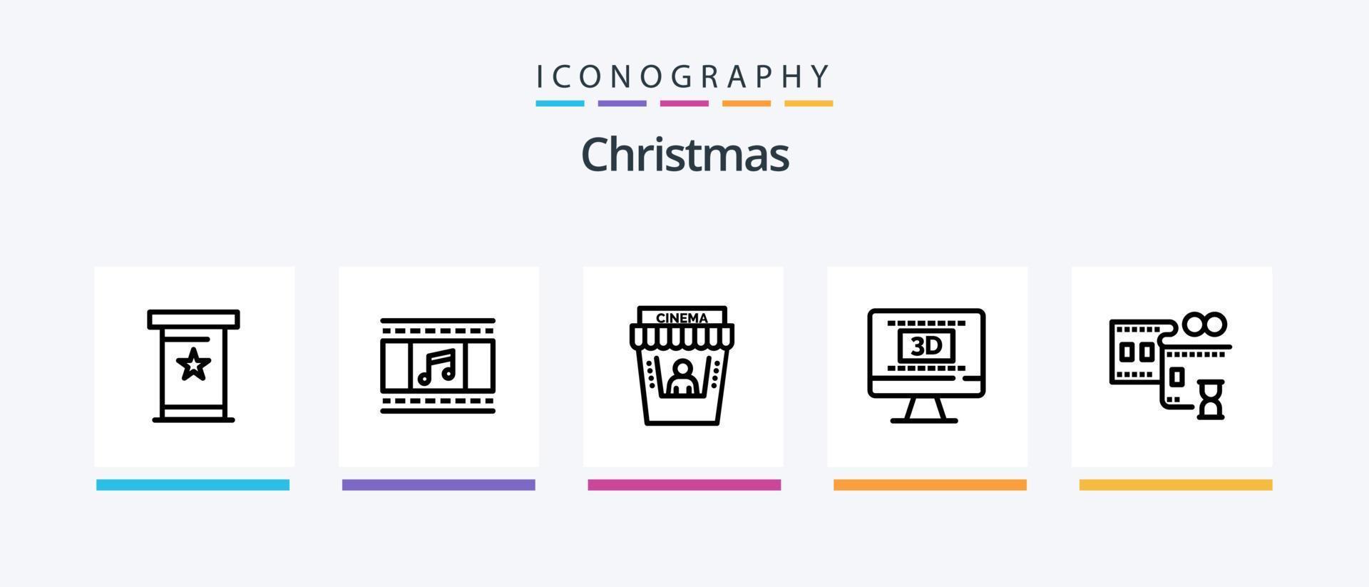 Kerstmis lijn 5 icoon pak inclusief kaart. geschenk. datum. kerstmis. Geschenk. creatief pictogrammen ontwerp vector