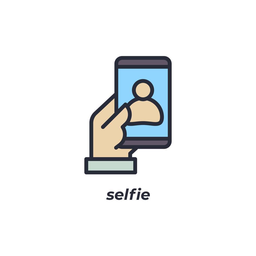 vector teken selfie symbool is geïsoleerd Aan een wit achtergrond. icoon kleur bewerkbaar.