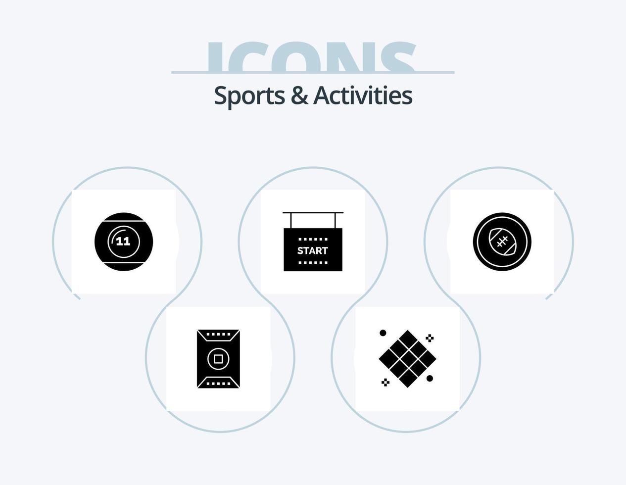 sport- en activiteiten glyph icoon pak 5 icoon ontwerp. rassen. vlag. Speel. sport. spel vector