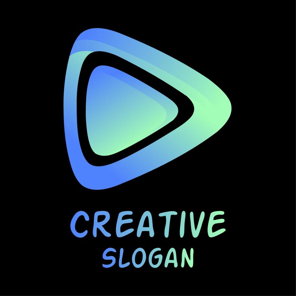 modern Speel knop logo vector geïsoleerd illustratie. Speel knop pijl vector voor logo, icoon, teken, symbool, ontwerp of decoratie. modern groen blauw begin knop logo