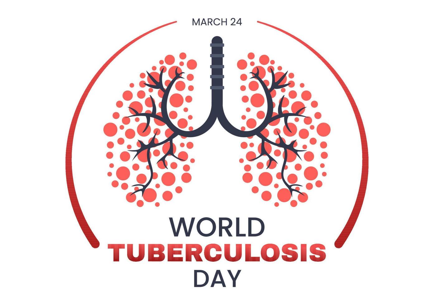 wereld tuberculose dag Aan maart 24 illustratie met afbeeldingen van de longen en orgaan inspectie in vlak tekenfilm hand- getrokken landen bladzijde Sjablonen vector