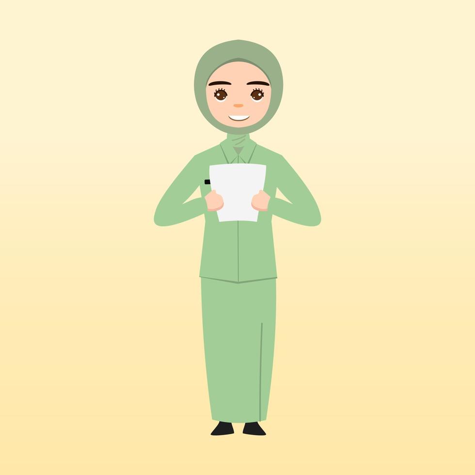 jong moslim Dames vervelend modieus kleren en hijaab. moslim hijab modieus meisjes. vrouw tekens gebruik makend van hijab en moslim kleren. vlak tekenfilm vector illustratie.