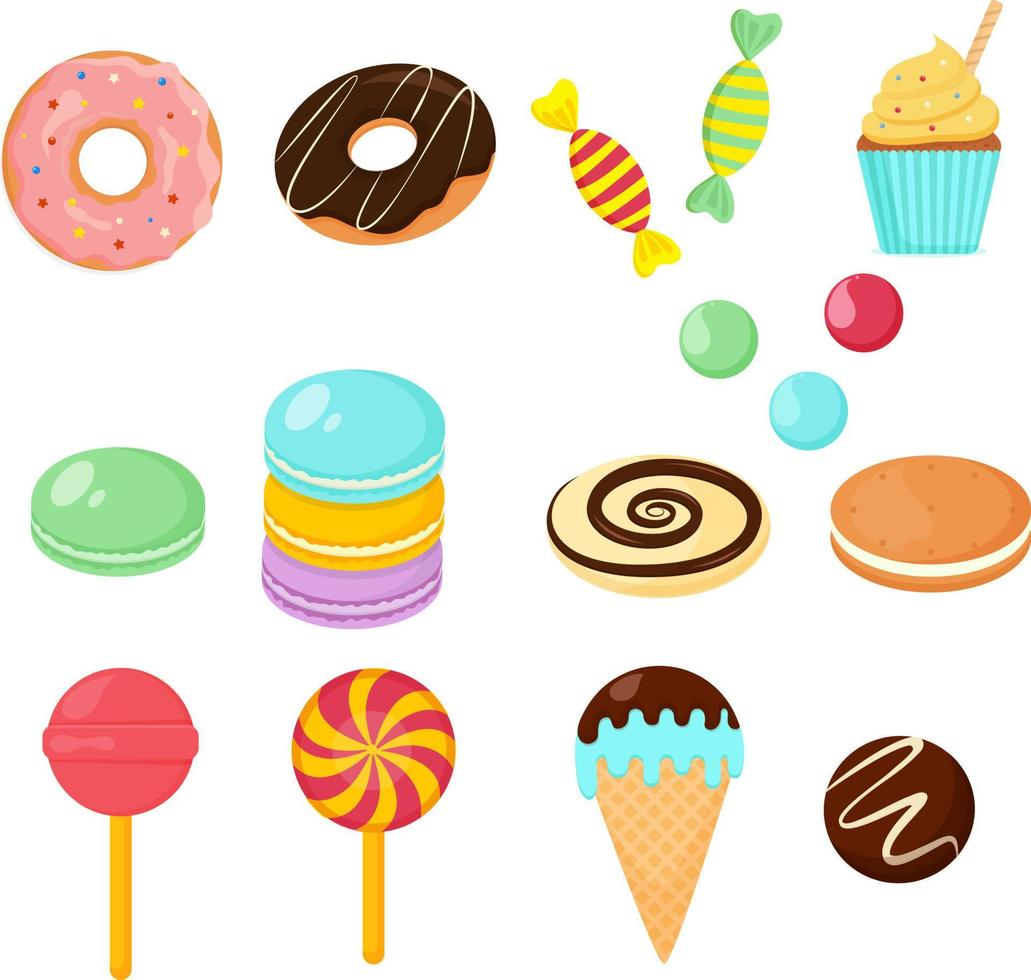 reeks van divers types van snoepgoed vector