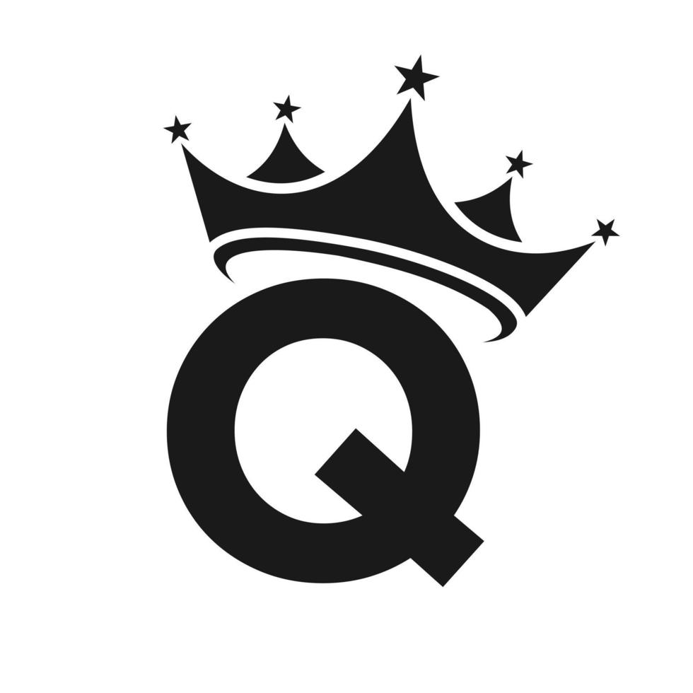 brief q kroon logo voor schoonheid, mode, ster, elegant, luxe teken vector