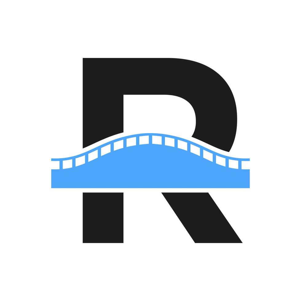 brief r brug logo voor vervoer, reis en bouw bedrijf vector sjabloon