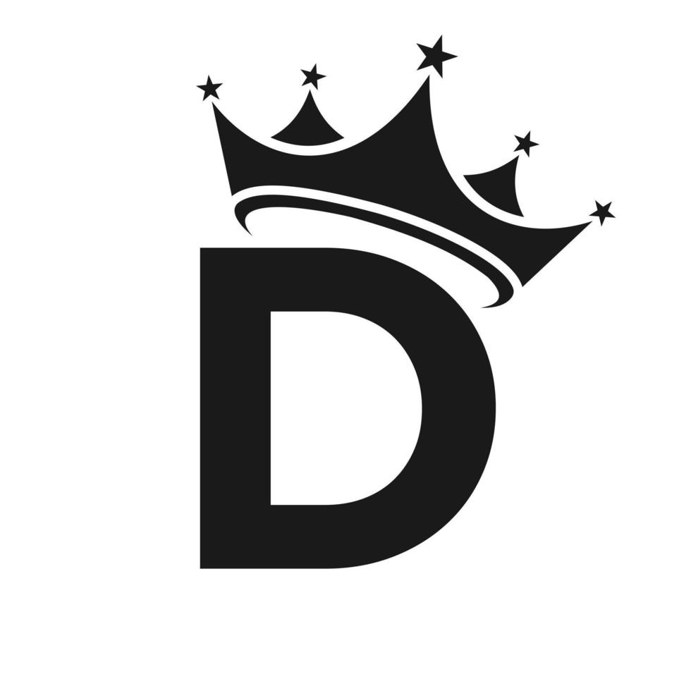 brief d kroon logo voor schoonheid, mode, ster, elegant, luxe teken vector