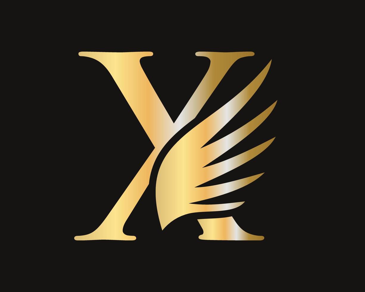 brief X vleugel logo ontwerp. vervoer logotype vector