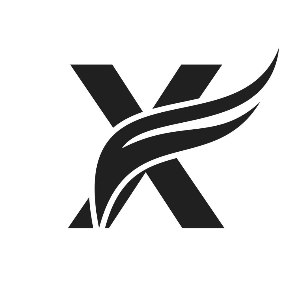 brief X vleugel logo ontwerp. vervoer logotype vector