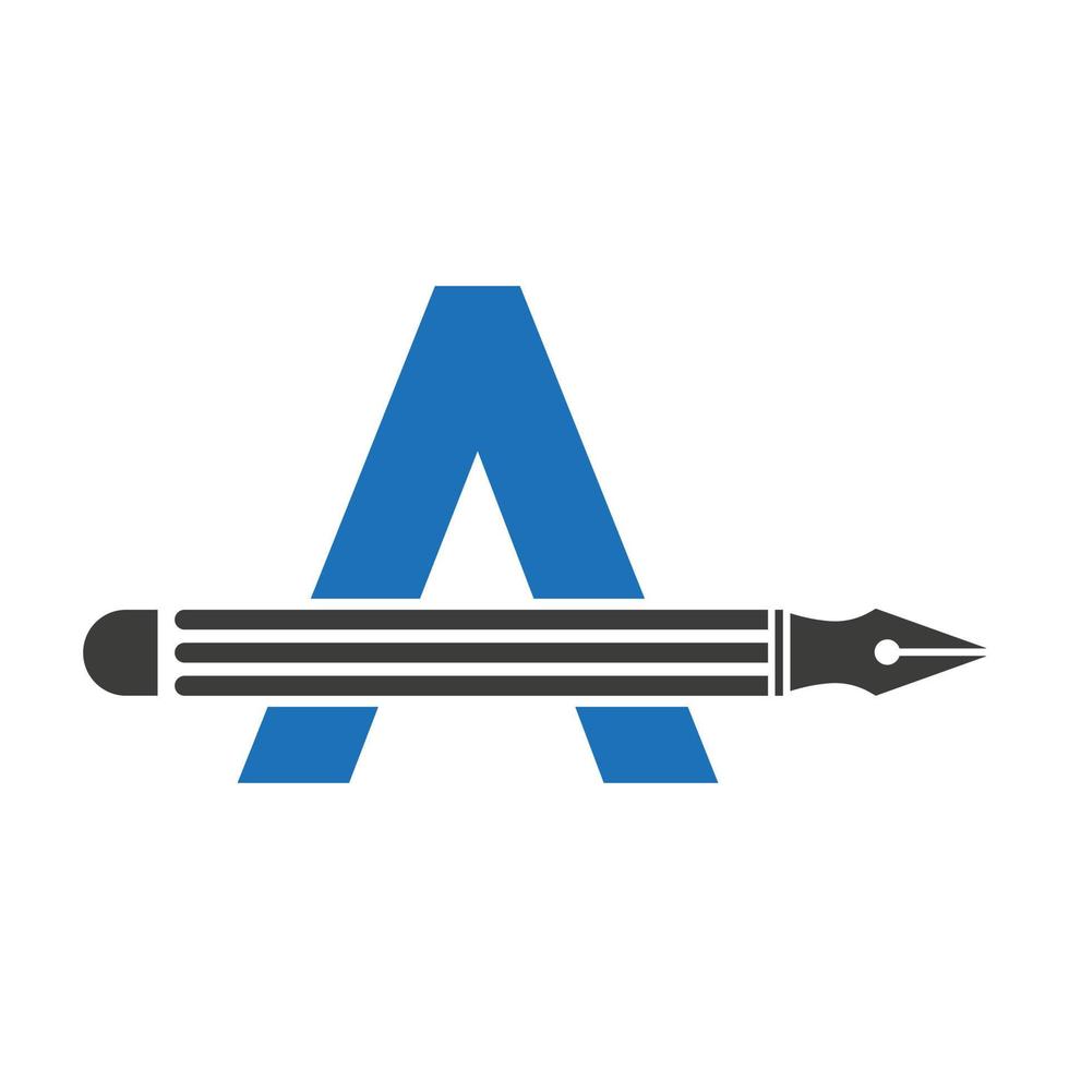 brief een met potlood logo ontwerp concept voor kunst ontwerper logotype architecten logo vector sjabloon