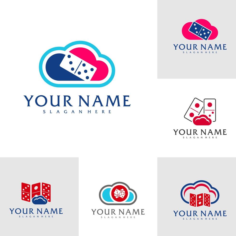 reeks van wolk domino logo vector sjabloon, creatief domino logo ontwerp concepten