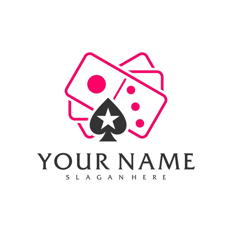 poker domino logo vector sjabloon, creatief domino logo ontwerp concepten