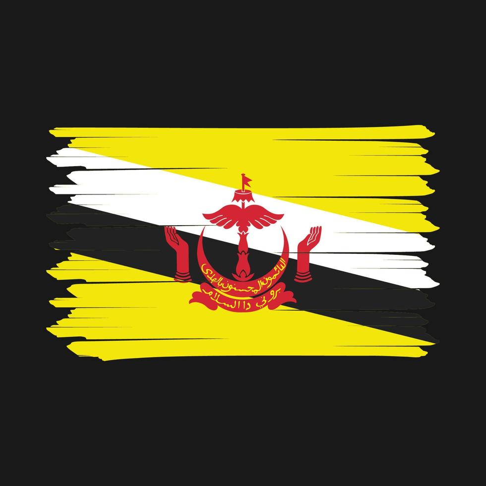 Brunei vlag borstel ontwerp vector illustratie