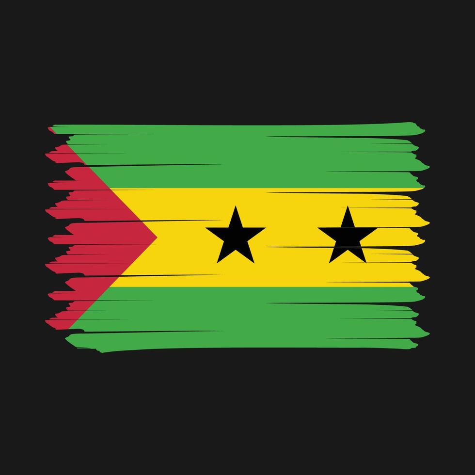 Sao Tomé vlagborstel vector