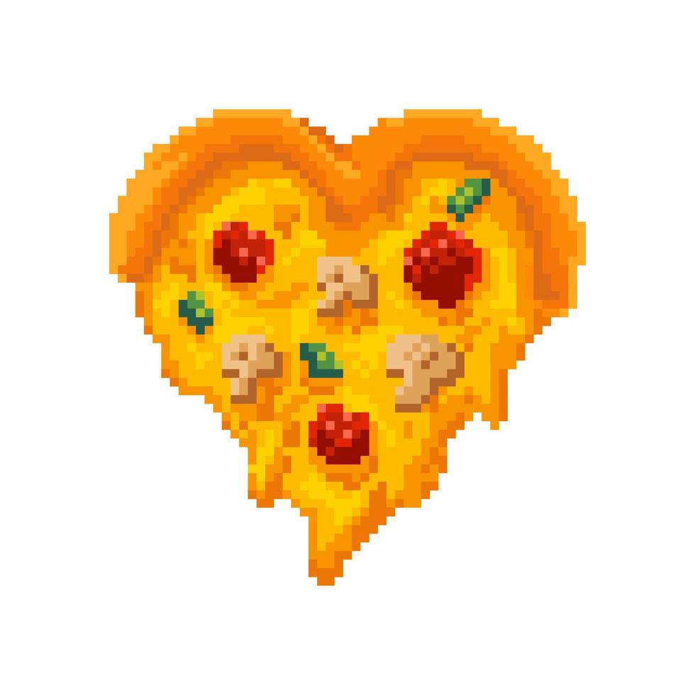 pixel kunst stijl heerlijk pizza plakjes vector