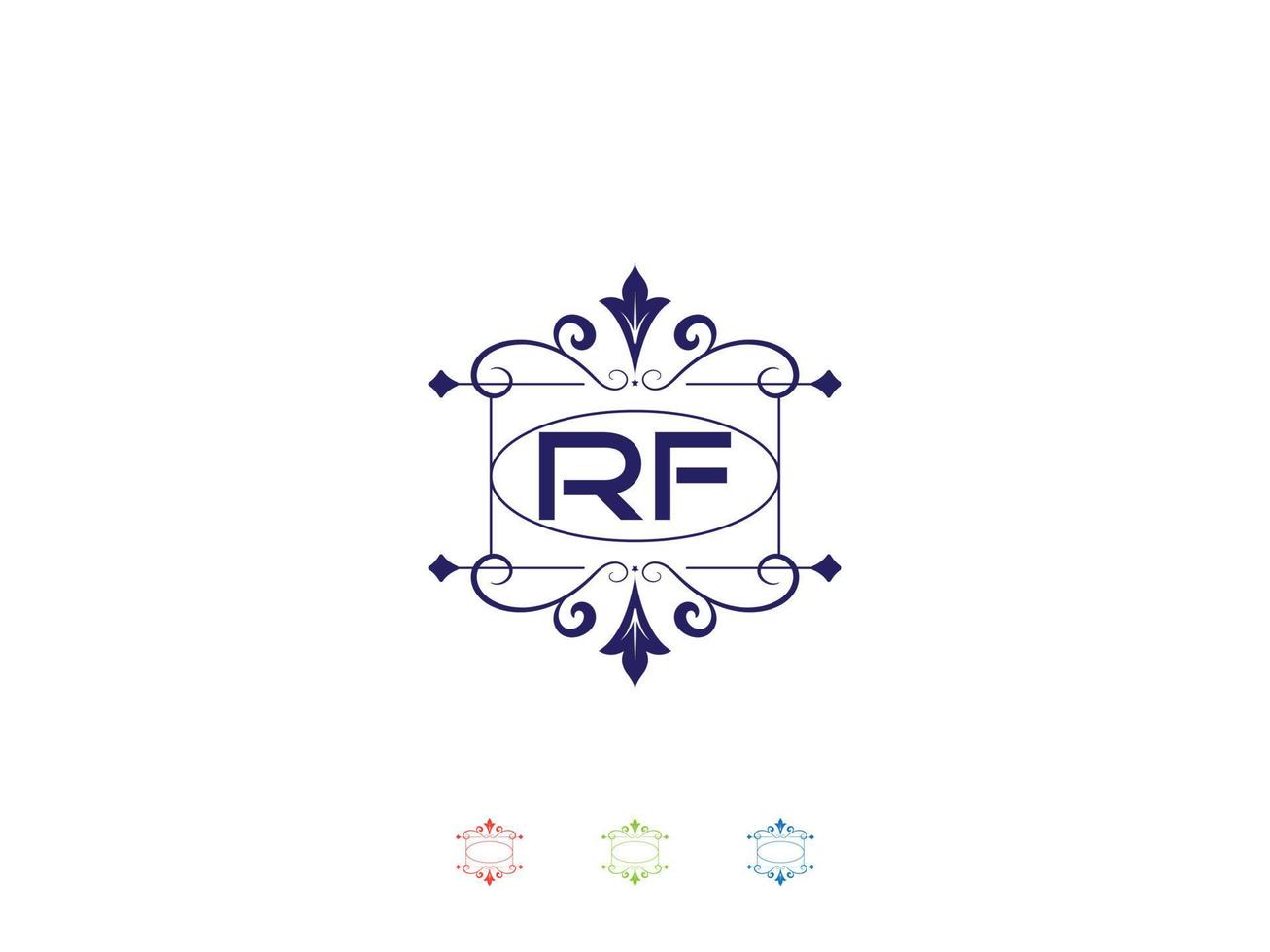 monogram rf luxe logo, uniek rf logo brief ontwerp vector