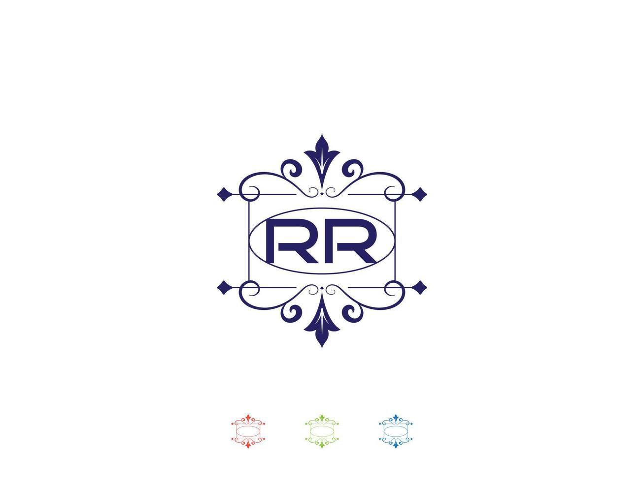 monogram rr luxe logo, uniek rr logo brief ontwerp vector