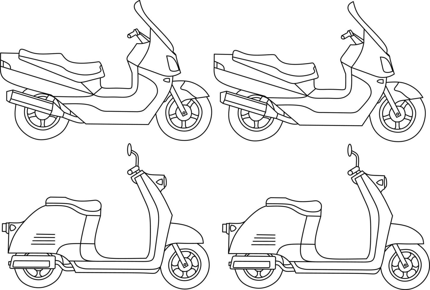 vector beeld van klassiek en modern motor scooter