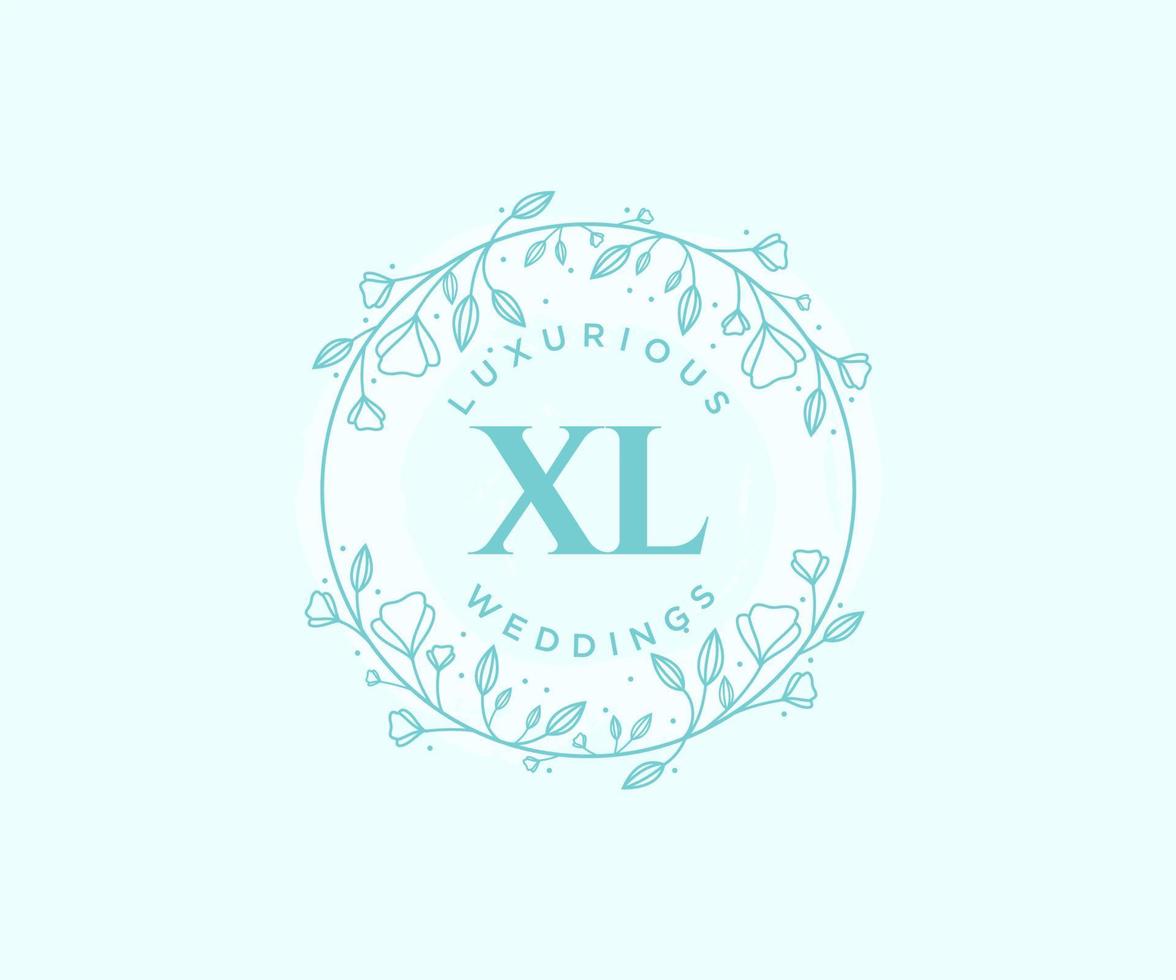 xl initialen brief bruiloft monogram logos sjabloon, hand- getrokken modern minimalistisch en bloemen Sjablonen voor uitnodiging kaarten, opslaan de datum, elegant identiteit. vector