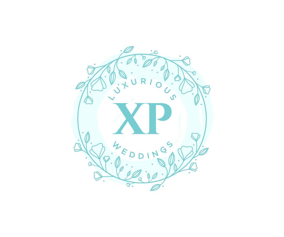 xp initialen brief bruiloft monogram logos sjabloon, hand- getrokken modern minimalistisch en bloemen Sjablonen voor uitnodiging kaarten, opslaan de datum, elegant identiteit. vector
