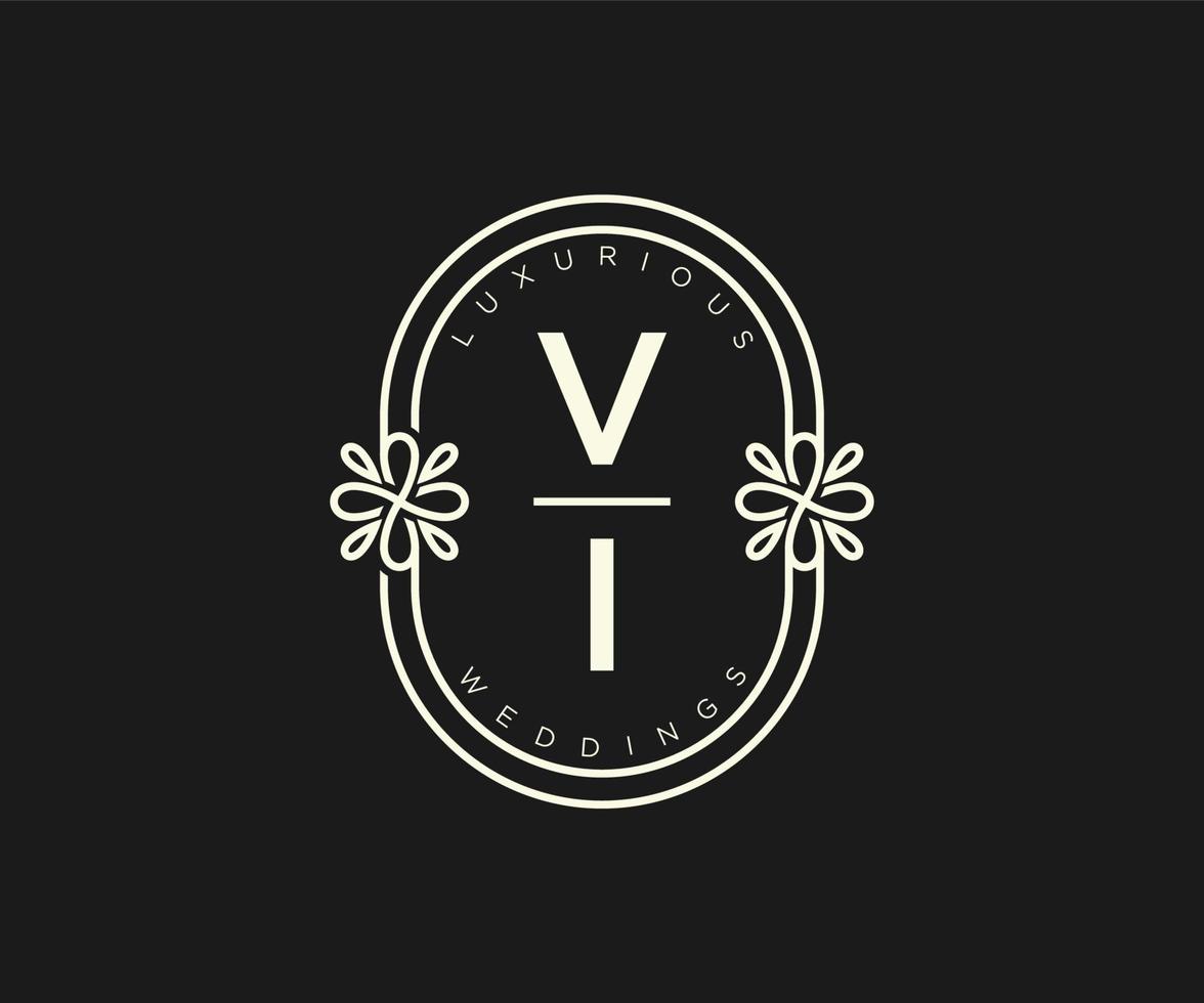 vi initialen brief bruiloft monogram logos sjabloon, hand- getrokken modern minimalistisch en bloemen Sjablonen voor uitnodiging kaarten, opslaan de datum, elegant identiteit. vector