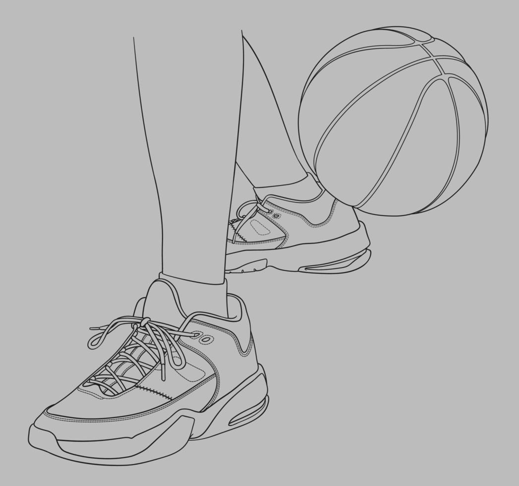 spelen basketbal gebruik makend van de meest beroemd basketbal schoenen vector