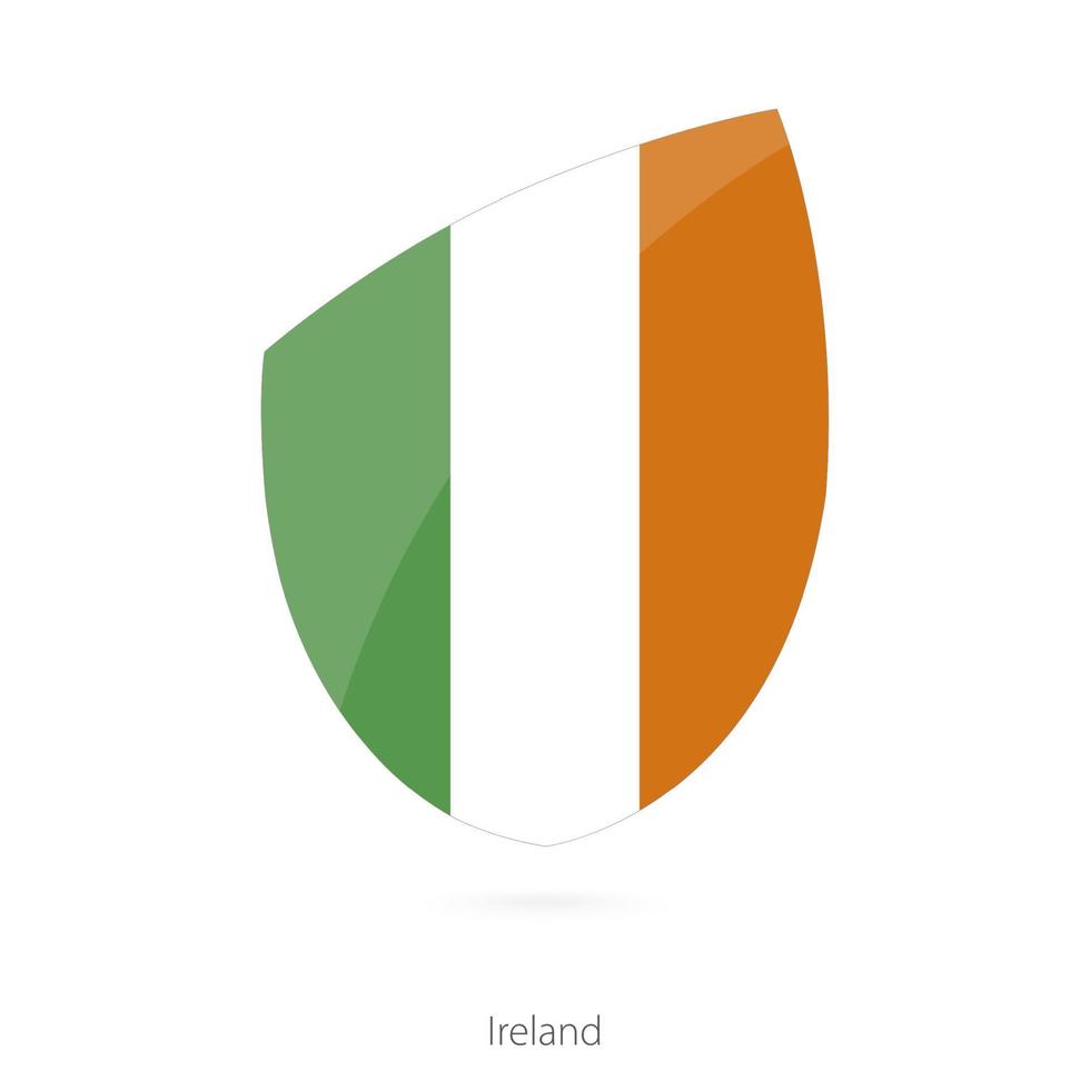 vlag van Ierland in de stijl van rugby icoon. vector