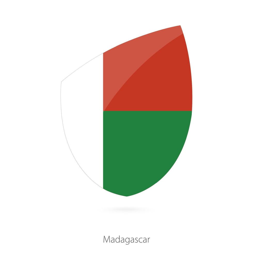 vlag van Madagascar in de stijl van rugby icoon. vector