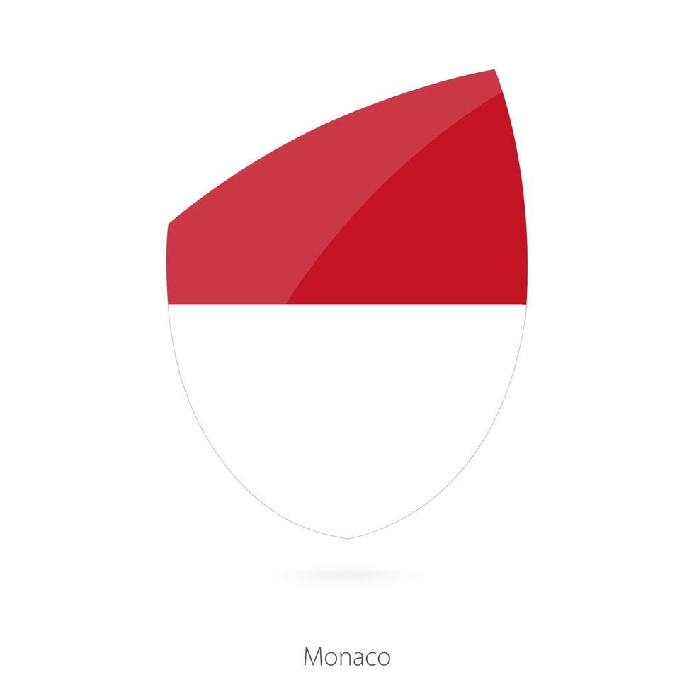 vlag van Monaco in de stijl van rugby icoon. vector