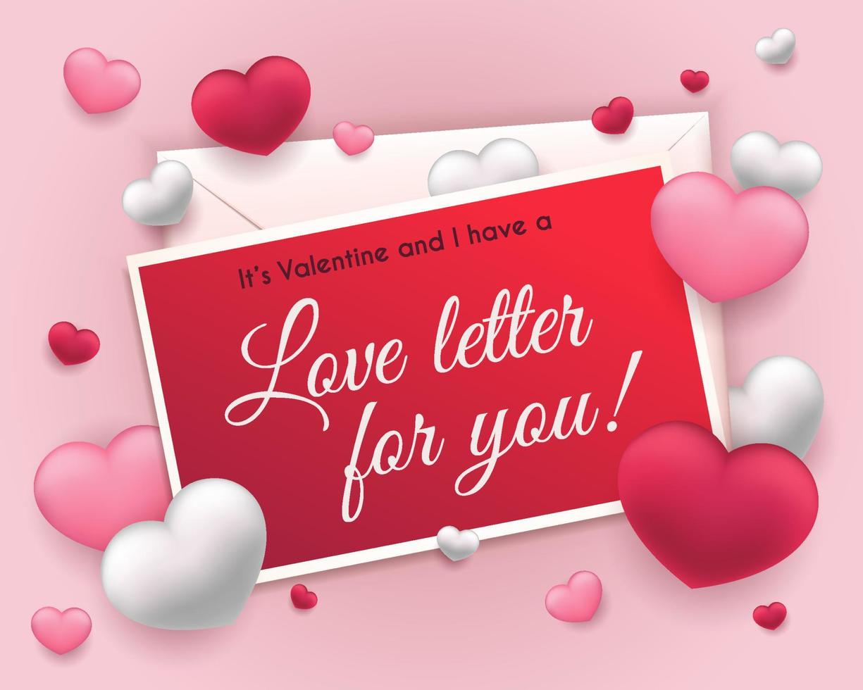 een liefde brief ontwerp voor Valentijnsdag dag vector