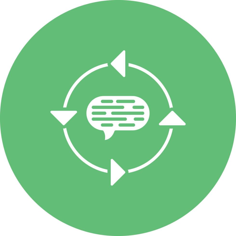 terugkoppeling lus glyph cirkel achtergrond icoon vector